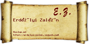 Erdélyi Zalán névjegykártya